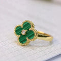 [Plus&Max]CLOVER MALACHITE RING GOLD DIAMOND