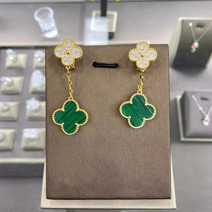 [Max Jewelry ]CLOVER  2 MOTIFS  DIAMOND  EARRINGS (MULTIPLE CHOICESç´