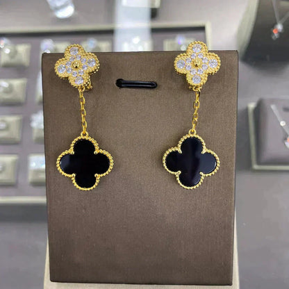 [Max Jewelry ]CLOVER  2 MOTIFS  DIAMOND  EARRINGS (MULTIPLE CHOICESç´