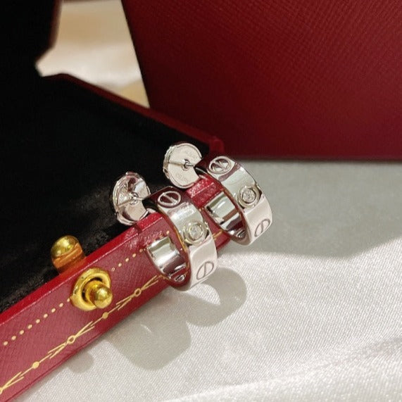 [Max Jewelry ]LOVE EARRINGS 5.7MM 2 DIAMONDS