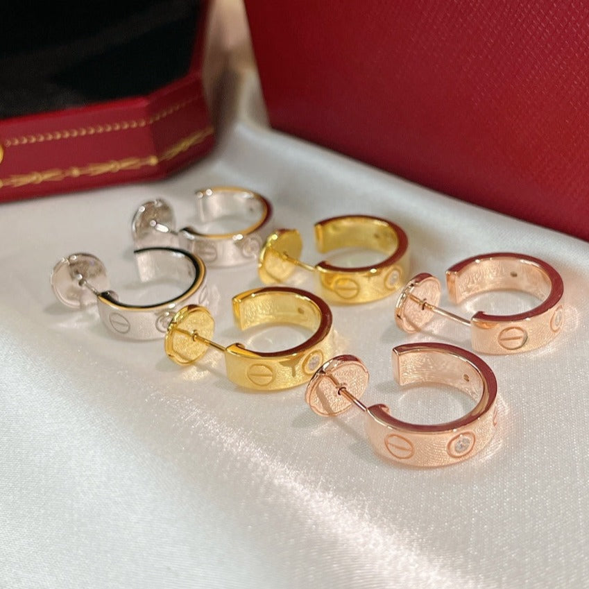 [Max Jewelry ]LOVE EARRINGS 5.7MM 2 DIAMONDS