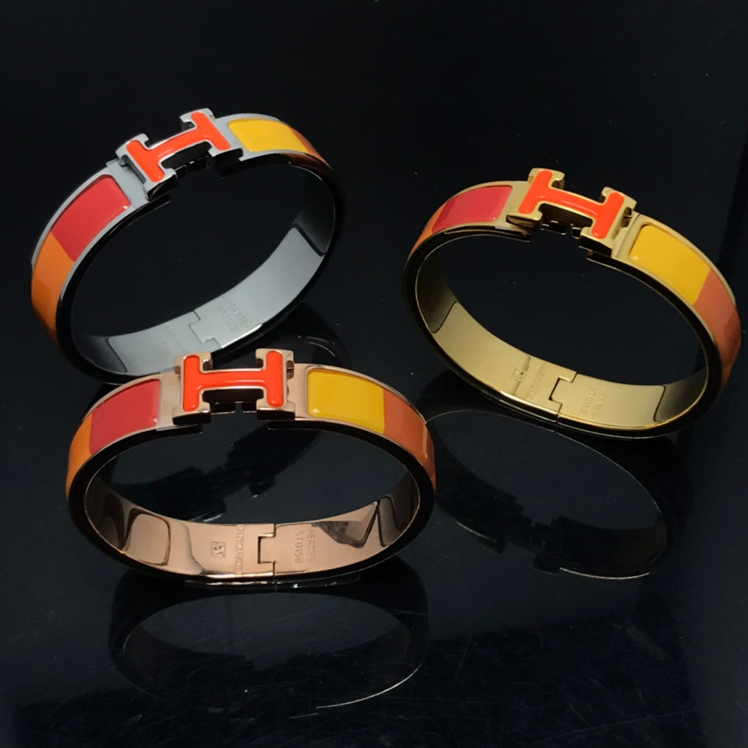 [Max Jewelry ]H BRACELET ORANGE RAINBOW CERAMIC