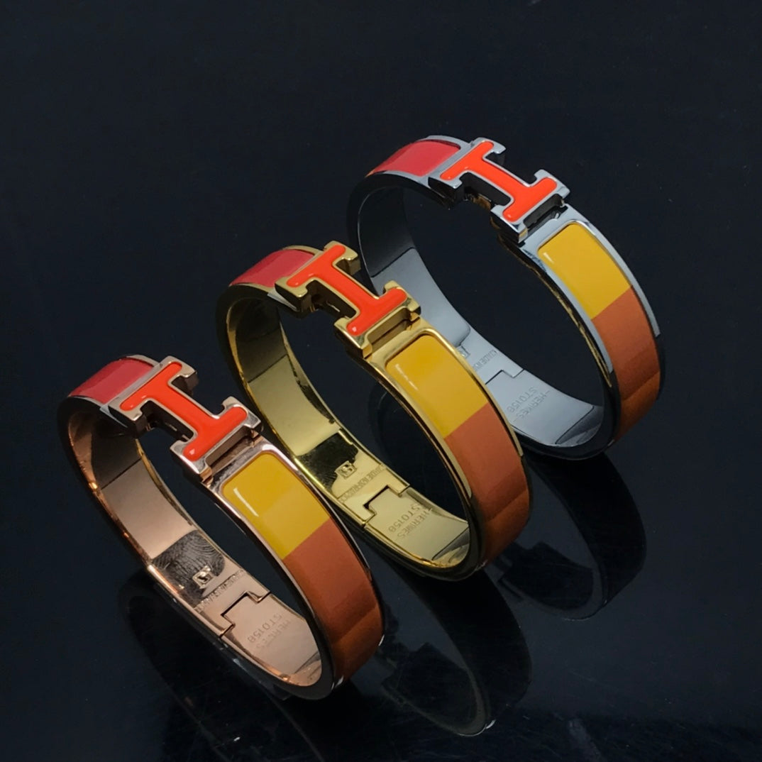 [Max Jewelry ]H BRACELET ORANGE RAINBOW CERAMIC