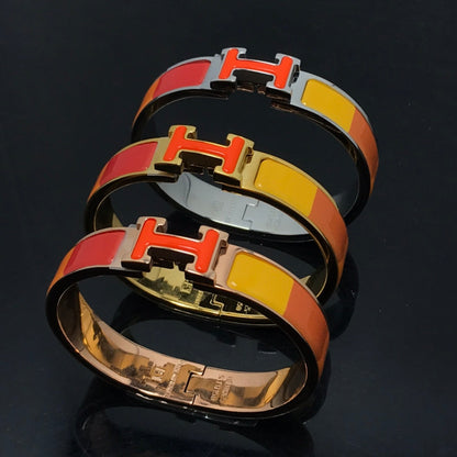 [Max Jewelry ]H BRACELET ORANGE RAINBOW CERAMIC