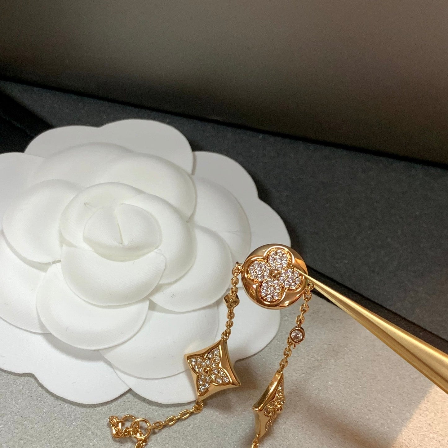 [Max Jewelry ]STAR AND SUN 4 MOTIFS GOLD DIAMONDS BRACELET