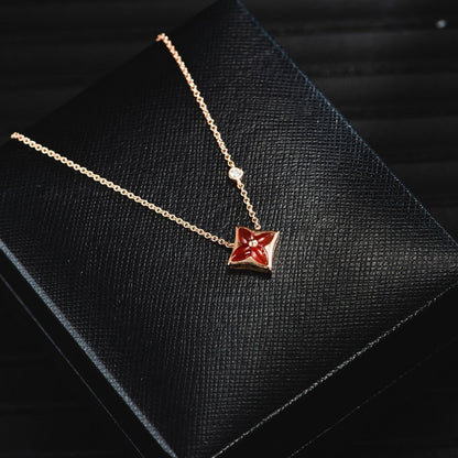 [Max Jewelry ]STAR NECKLACE PINK GOLD 1 DIAMOND