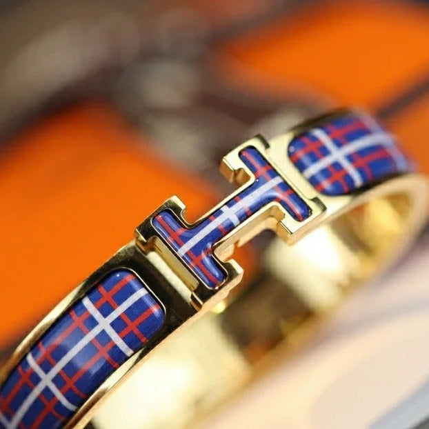 [Max Jewelry ]H TARTAN BRACELET 12MM