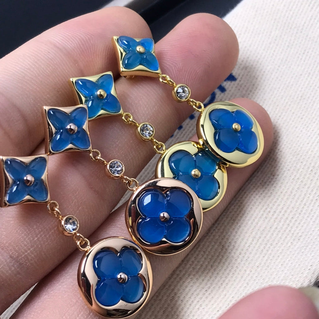 [Plus&Max]STAR AND SUN AGATE DIAMOND EARRINGS