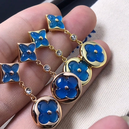 [Max Jewelry ]STAR AND SUN AGATE DIAMOND EARRINGS