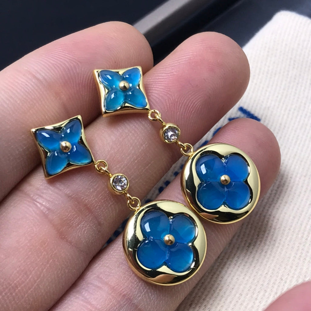 [Plus&Max]STAR AND SUN AGATE DIAMOND EARRINGS