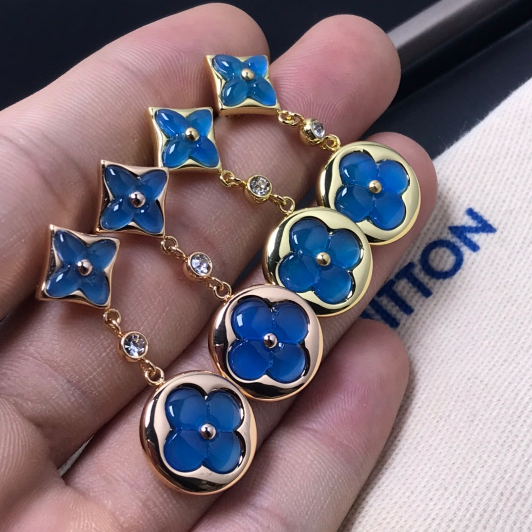 [Max Jewelry ]STAR AND SUN AGATE DIAMOND EARRINGS