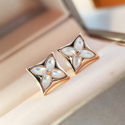 [Max Jewelry ]STAR MOP PINK GOLD EARRINGS