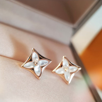 [Max Jewelry ]STAR MOP PINK GOLD EARRINGS