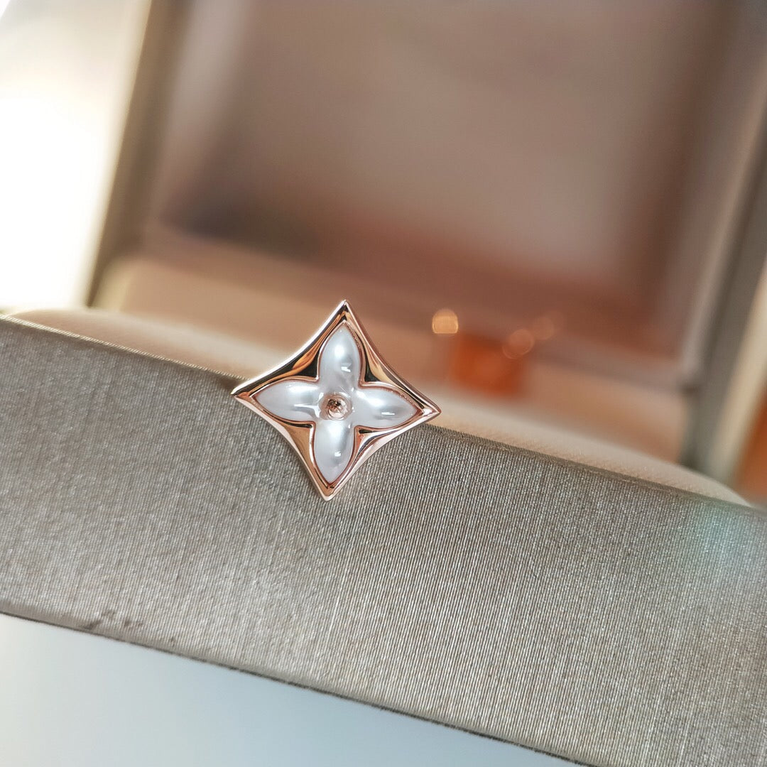 [Max Jewelry ]STAR MOP PINK GOLD EARRINGS