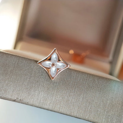 [Max Jewelry ]STAR MOP PINK GOLD EARRINGS