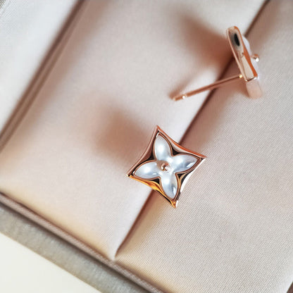 [Max Jewelry ]STAR MOP PINK GOLD EARRINGS