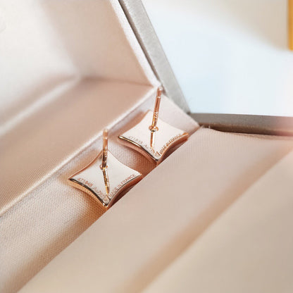 [Max Jewelry ]STAR MOP PINK GOLD EARRINGS