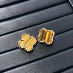 [Plus&Max]CLOVER MEDIUM 1 MOTIFS TIGER EYE EARRINGS