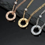 [Plus&Max]LOVE NECKLACE 16MM 2 DIAMONDS