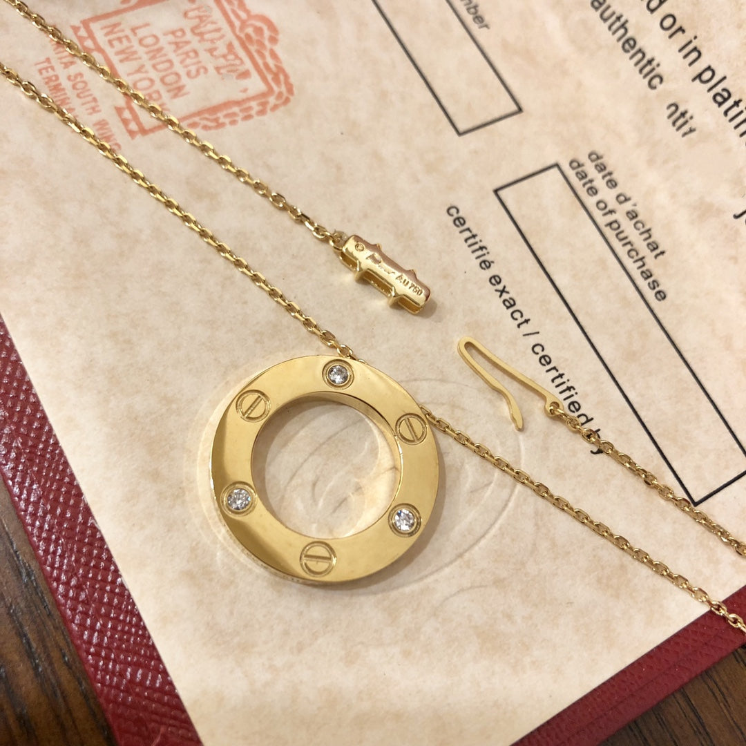 [Max Jewelry ]LOVE NECKLACE 16MM 3 DIAMONDS