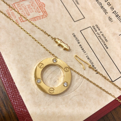[Max Jewelry ]LOVE NECKLACE 16MM 3 DIAMONDS