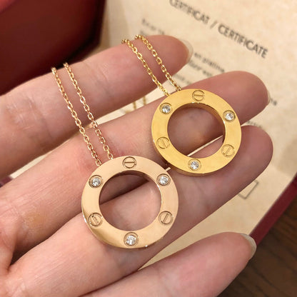 [Max Jewelry ]LOVE NECKLACE 16MM 3 DIAMONDS