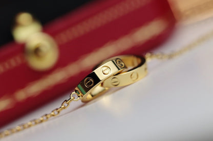 [Max Jewelry ]LOVE NECKLACE DOUBLE RING GOLD