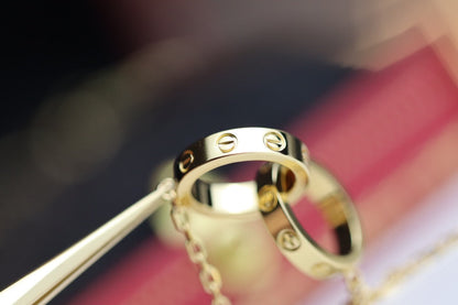 [Max Jewelry ]LOVE NECKLACE DOUBLE RING GOLD
