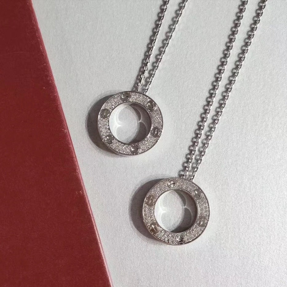 [Max Jewelry ]LOVE NECKLACE ADJUSTABLE SILVER