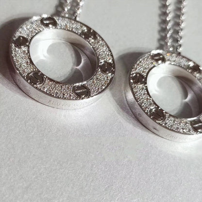 [Max Jewelry ]LOVE NECKLACE ADJUSTABLE SILVER
