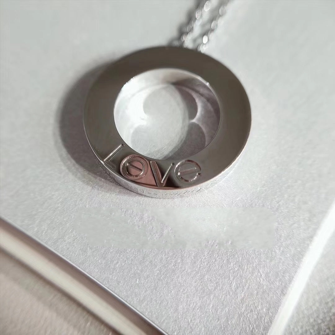 [Max Jewelry ]LOVE NECKLACE ADJUSTABLE SILVER