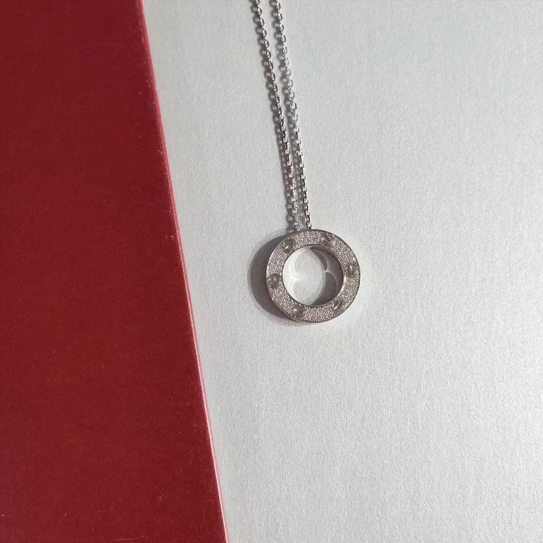 [Max Jewelry ]LOVE NECKLACE ADJUSTABLE SILVER