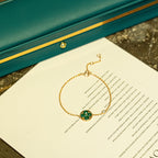 [Plus&Max]SUN MALACHITE 1 DIAMOND PINK GOLD BRACELET