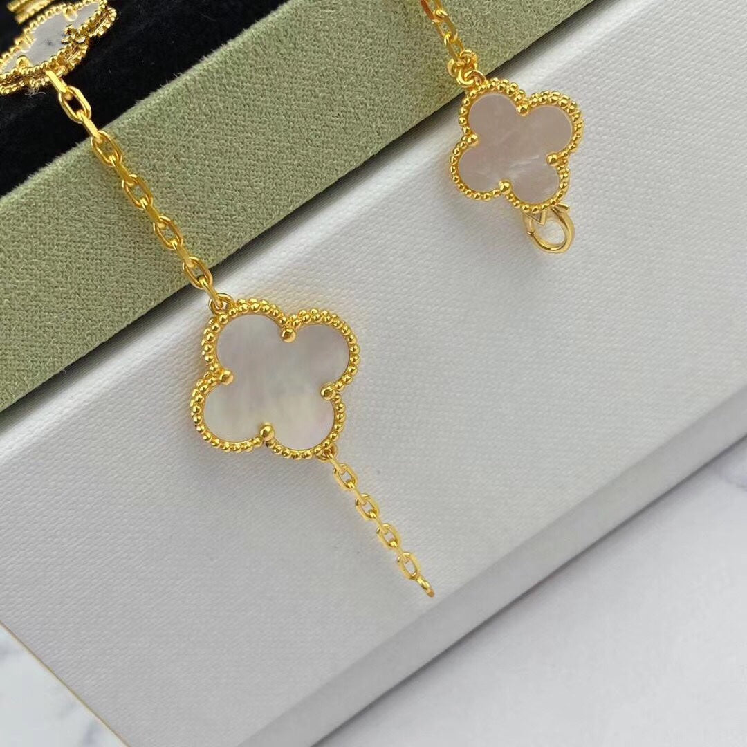 [Max Jewelry ]MAGIC CLOVER MOP GOLD BRACELET 5 MOTIFS