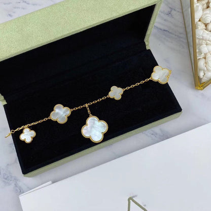 [Max Jewelry ]MAGIC CLOVER MOP GOLD BRACELET 5 MOTIFS