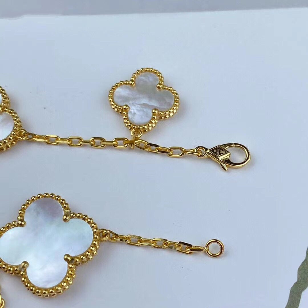 [Max Jewelry ]MAGIC CLOVER MOP GOLD BRACELET 5 MOTIFS