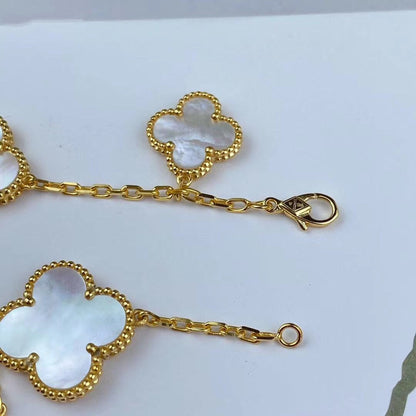[Max Jewelry ]MAGIC CLOVER MOP GOLD BRACELET 5 MOTIFS