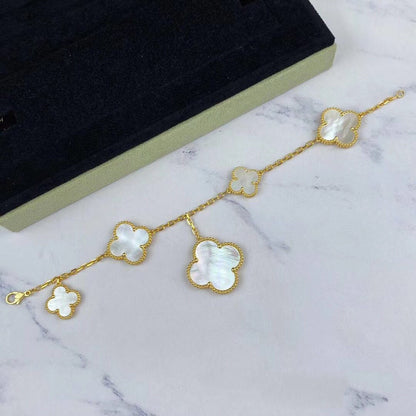 [Max Jewelry ]MAGIC CLOVER MOP GOLD BRACELET 5 MOTIFS