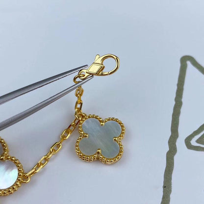 [Max Jewelry ]MAGIC CLOVER MOP GOLD BRACELET 5 MOTIFS