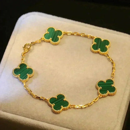 [Max Jewelry ] CLOVER 5 MOTIF MALACHITE BRACELET COLLECTION
