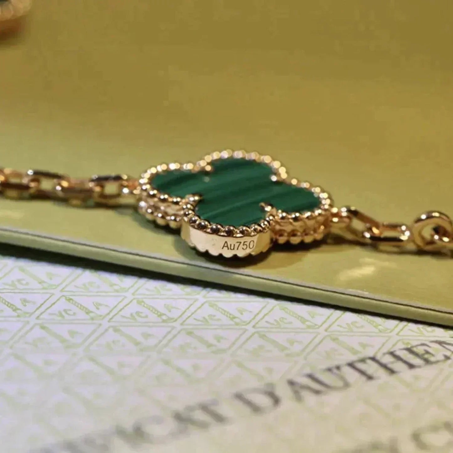 [Max Jewelry ] CLOVER 5 MOTIF MALACHITE BRACELET COLLECTION