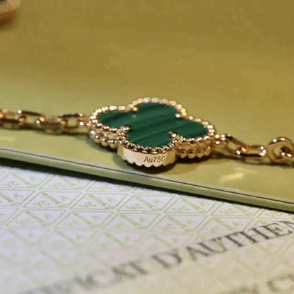 [Max Jewelry ] CLOVER 5 MOTIF MALACHITE BRACELET COLLECTION