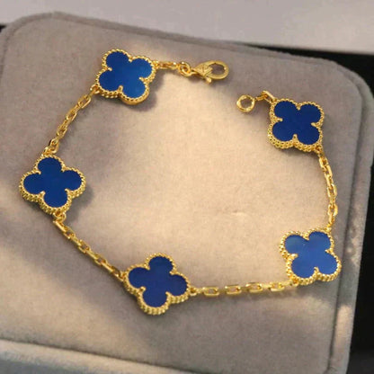 [Max Jewelry ] CLOVER 5 MOTIF BLUE AGATE BRACELET COLLECTION