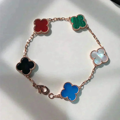 [Max Jewelry ]CLOVER 5 MOTIFS MULTICOLOR BRACELET
