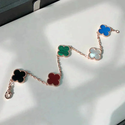 [Max Jewelry ]CLOVER 5 MOTIFS MULTICOLOR BRACELET