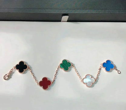[Max Jewelry ]CLOVER 5 MOTIFS MULTICOLOR BRACELET