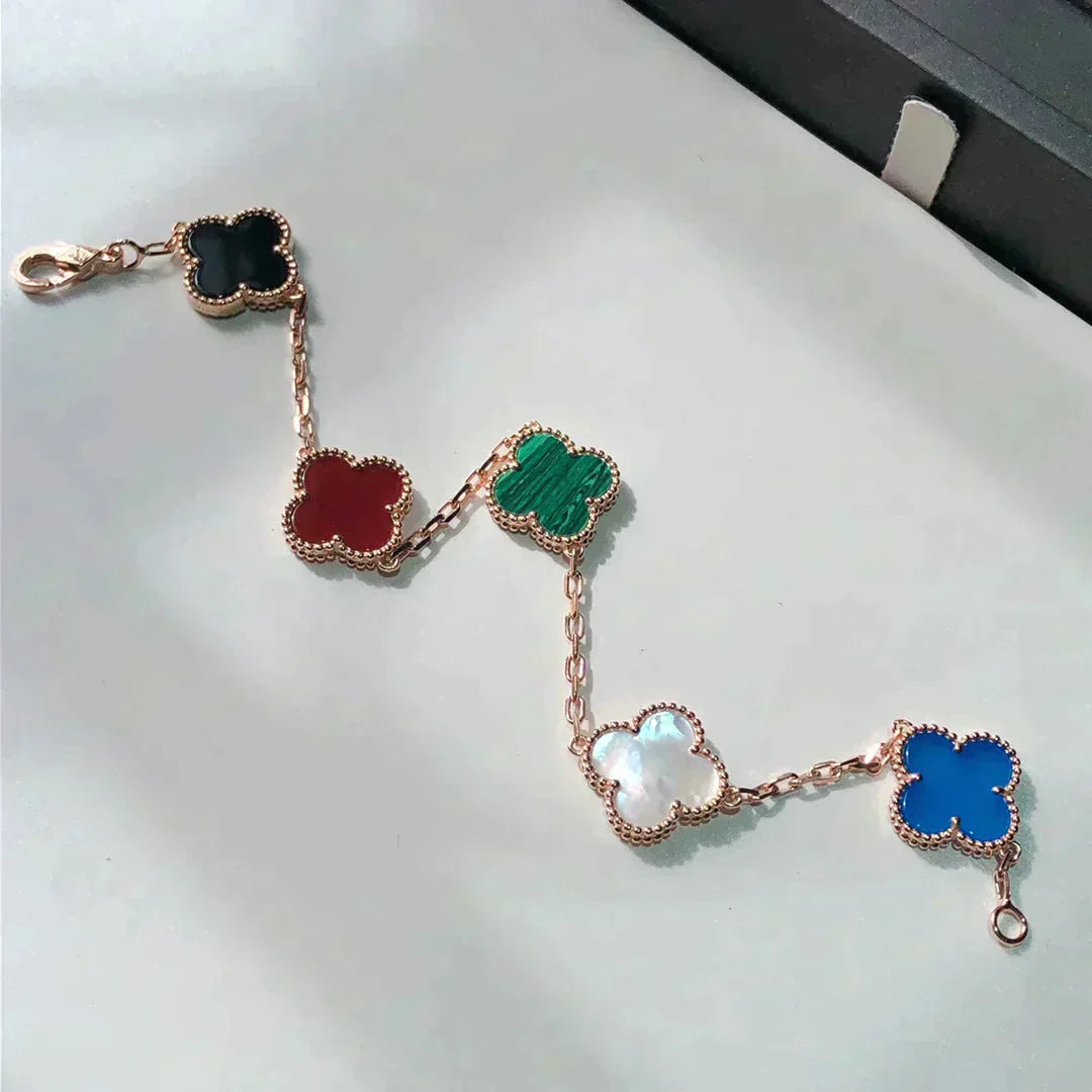 [Max Jewelry ]CLOVER 5 MOTIFS MULTICOLOR BRACELET