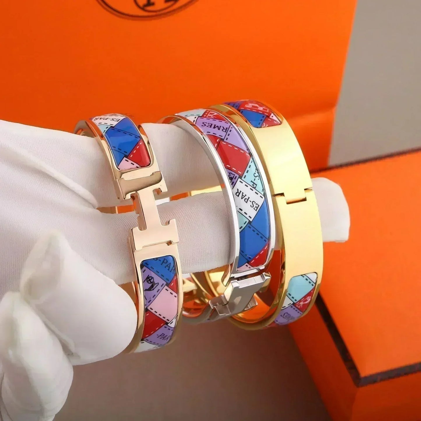 [Max Jewelry ]H BRACELET DOTTED BORDER 12MM