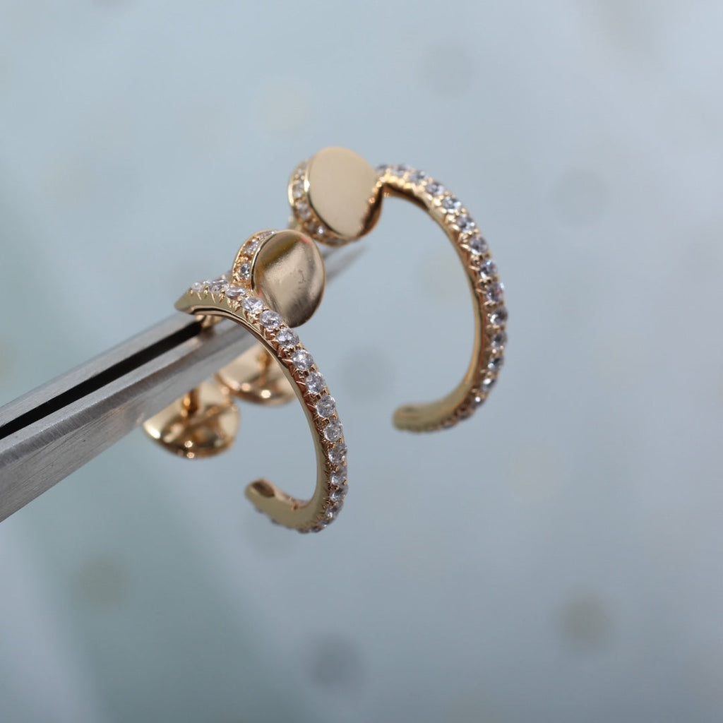 [Plus&Max]JUSTE EARRINGS 12.75MM PINK GOLD DIAMOND