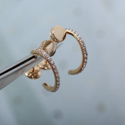 [Max Jewelry ]JUSTE EARRINGS 12.75MM PINK GOLD DIAMOND
